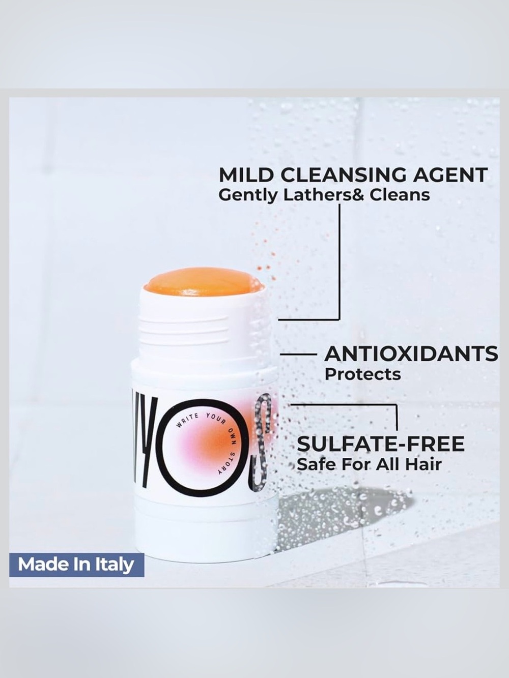 WYOS - The Mane Event -Daily Solid Shampoo Stick - Travel Friendly-Sulfate Free